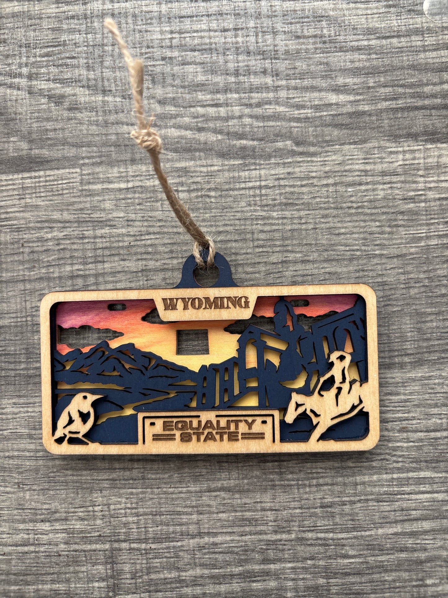 Wyoming License Plate Ornament
