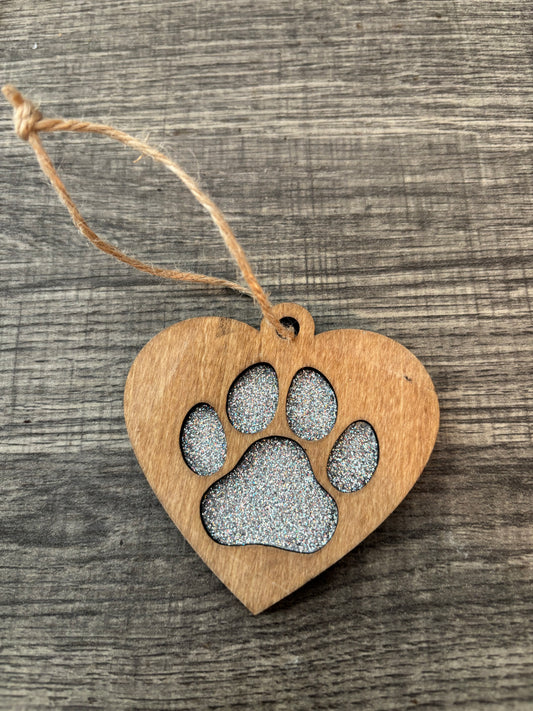 Dog paw heart.
