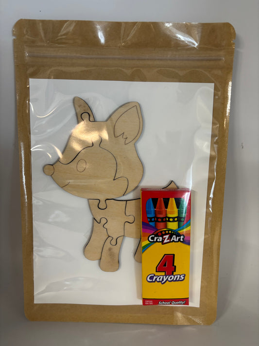 Fox wooden puzzle