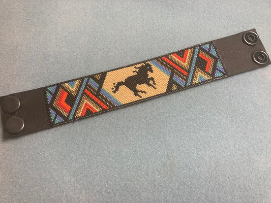 Horse inspired beaded cuff