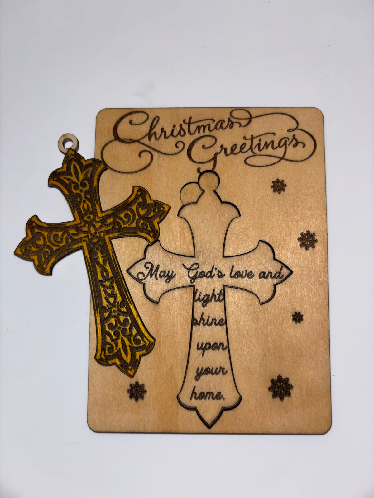 Wooden Cross Christmas Card