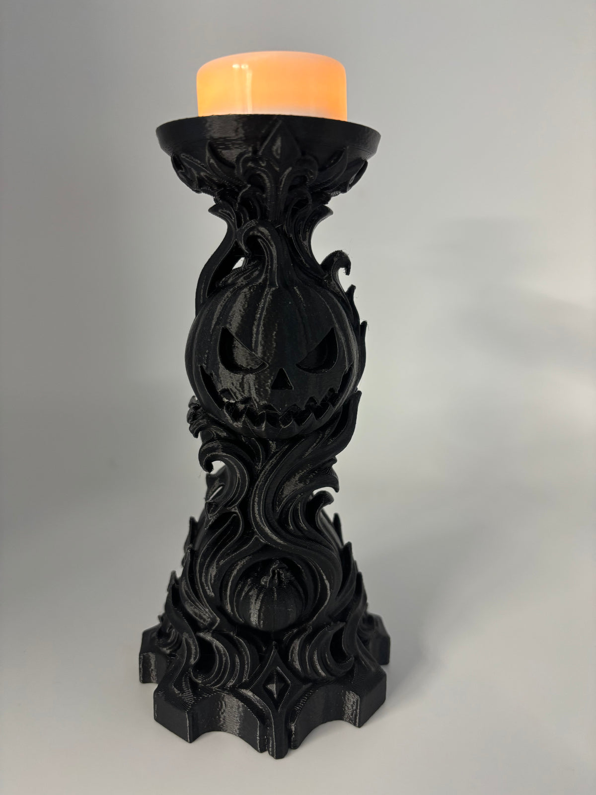 Gothic Pumpkin Tea Light Holder – 3D Printed