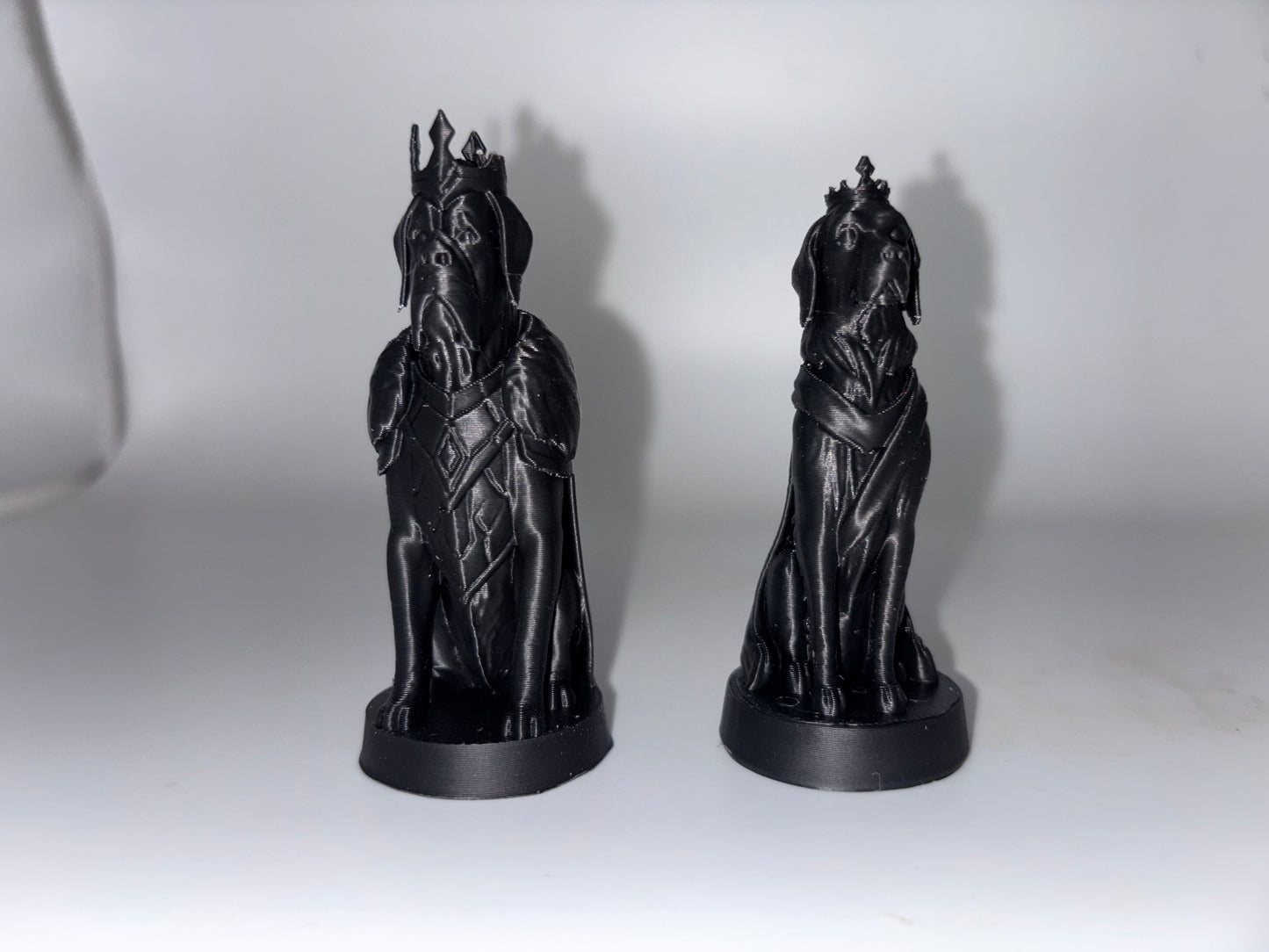 3D printed dogs verses cats chess set