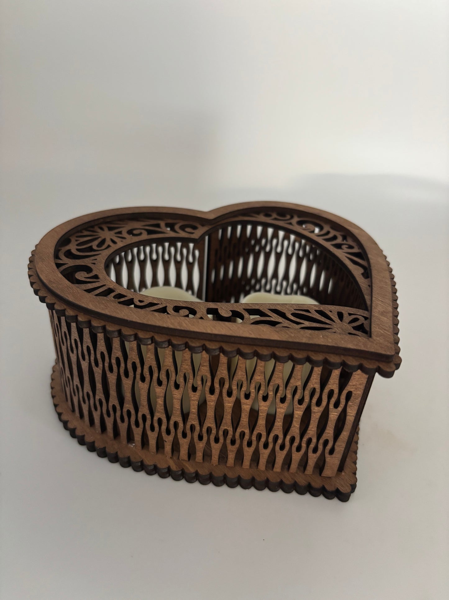 Wooden Heart Votive Holders