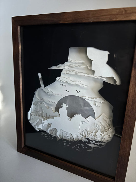 Cowboy Riding The Range Light Box