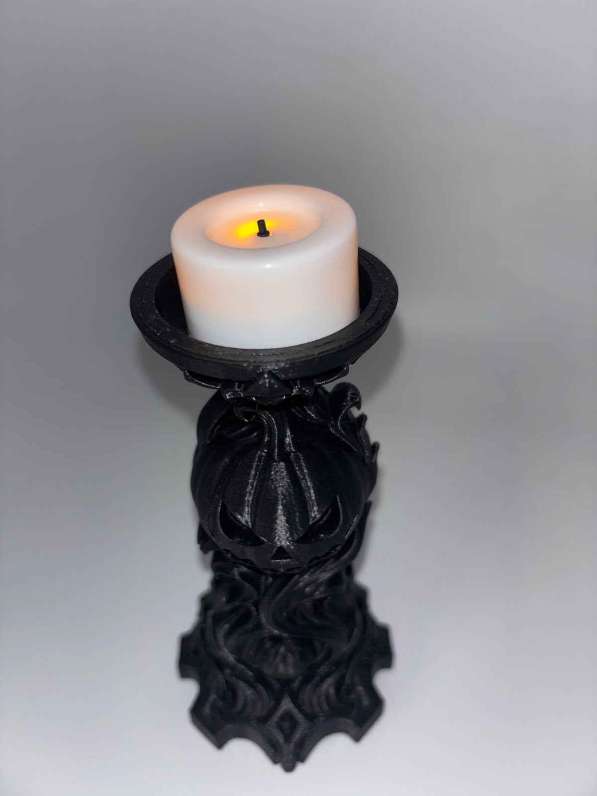 Gothic Pumpkin Tea Light Holder – 3D Printed
