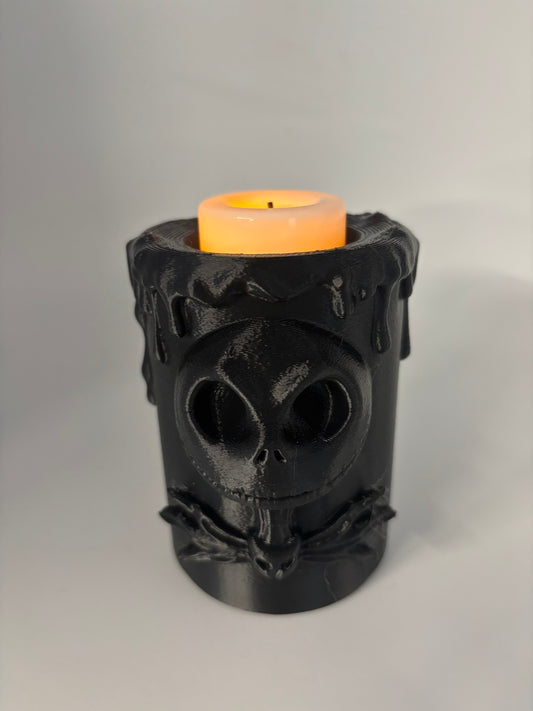 Jack Tea Light Holder – Black 3D-Printed Halloween Decor