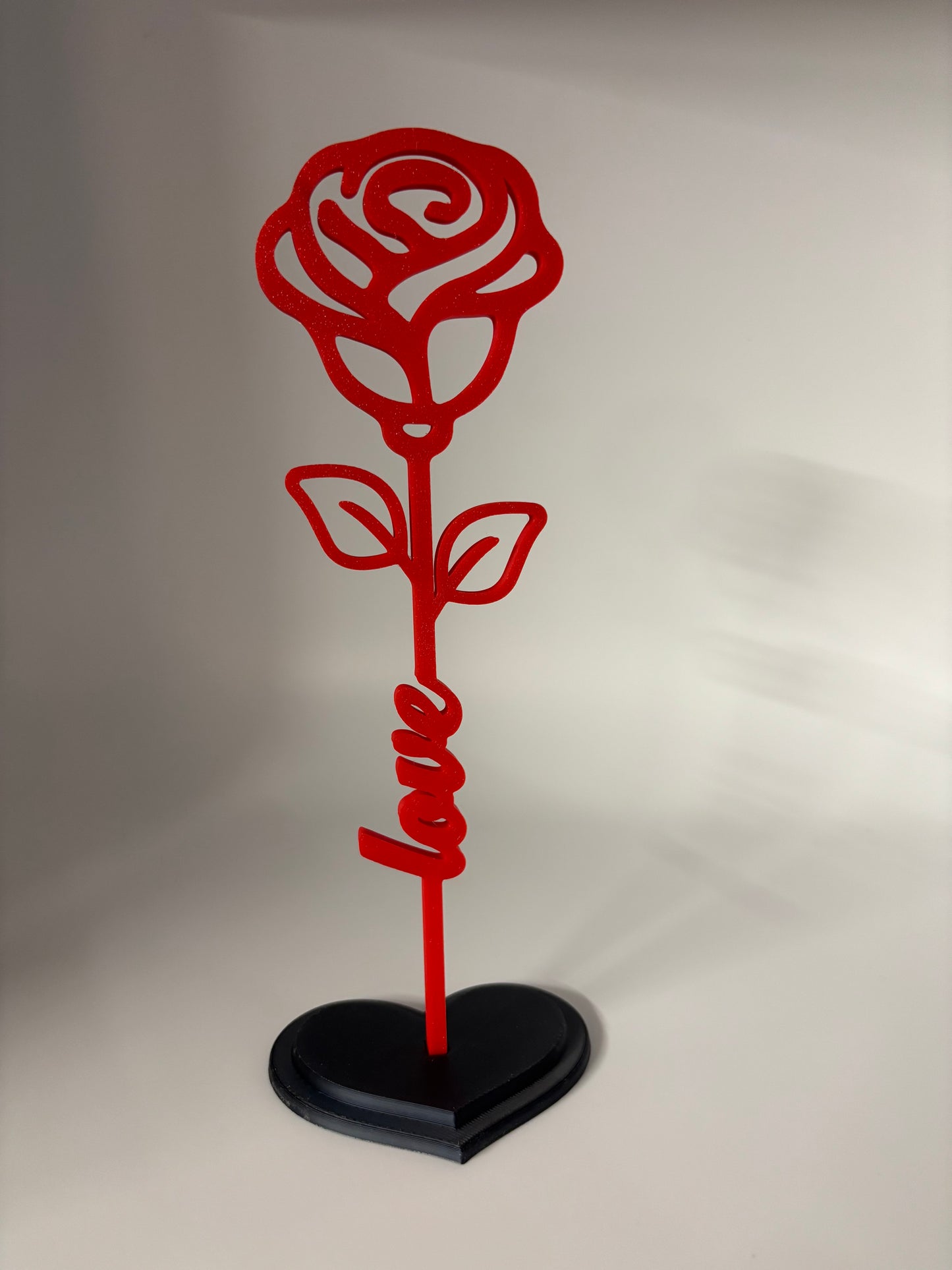 3d love flower on a stand