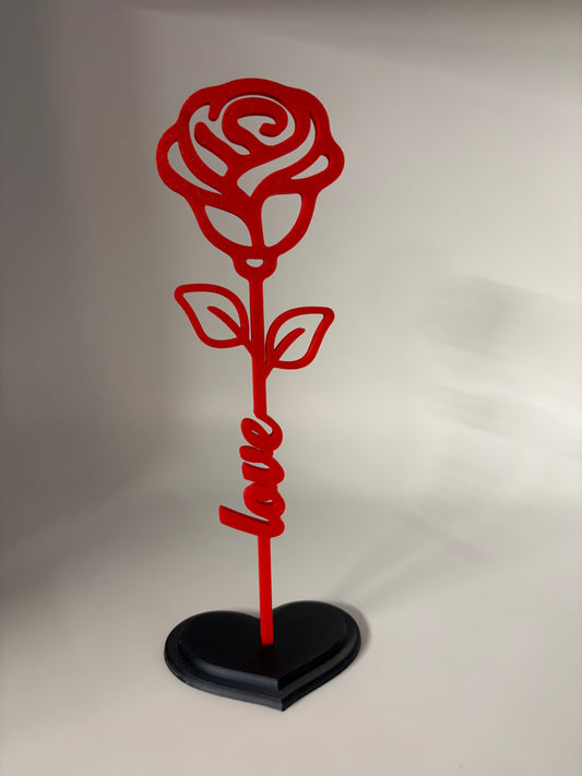 3d love flower on a stand