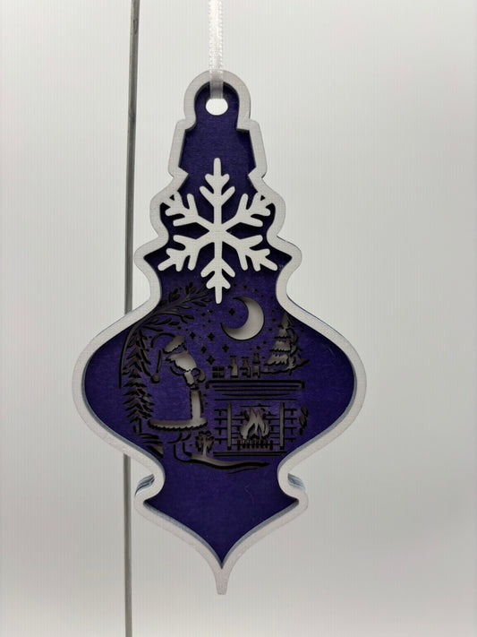 Santa and Fireplace ornament