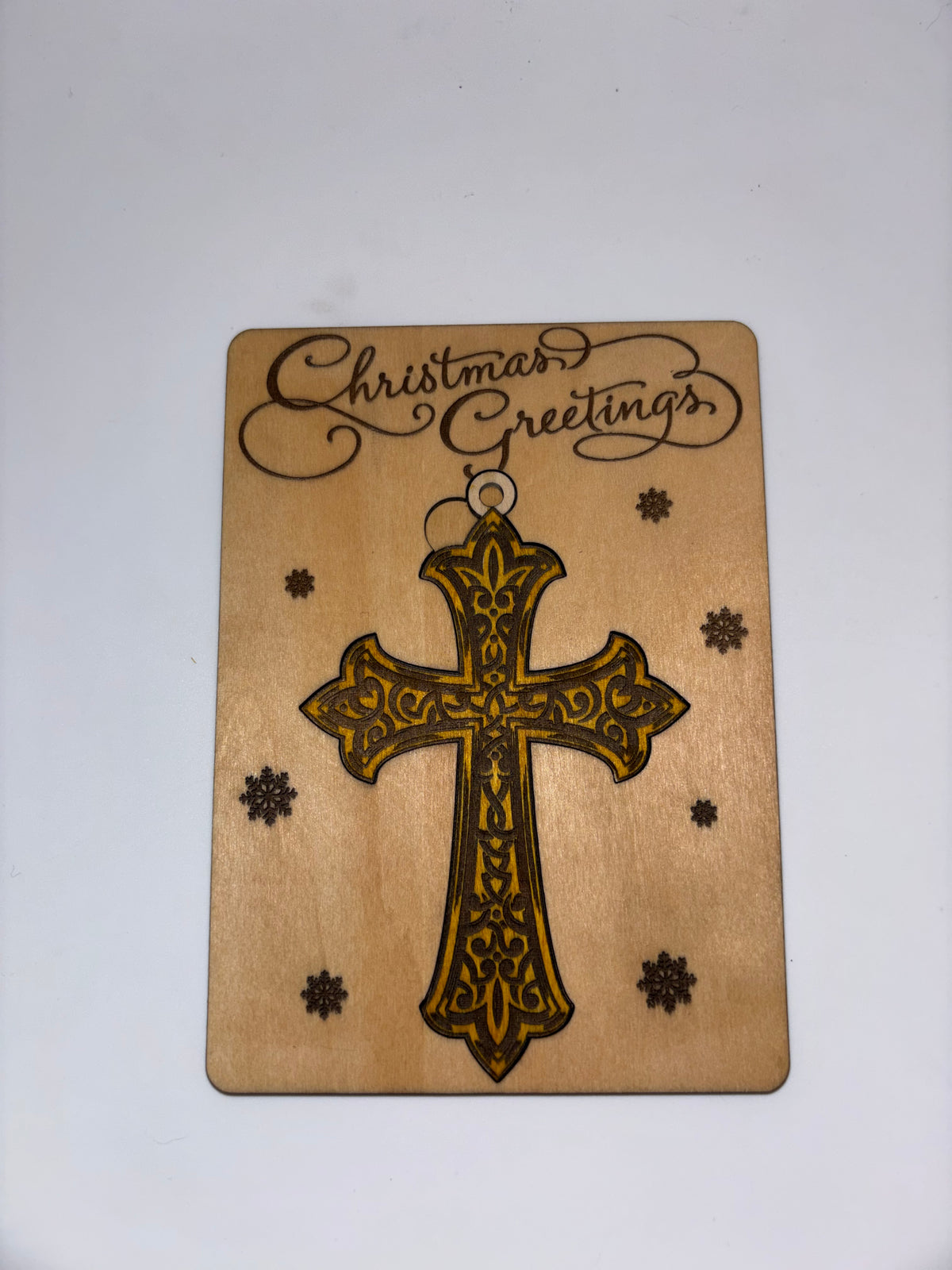 Wooden Cross Christmas Card