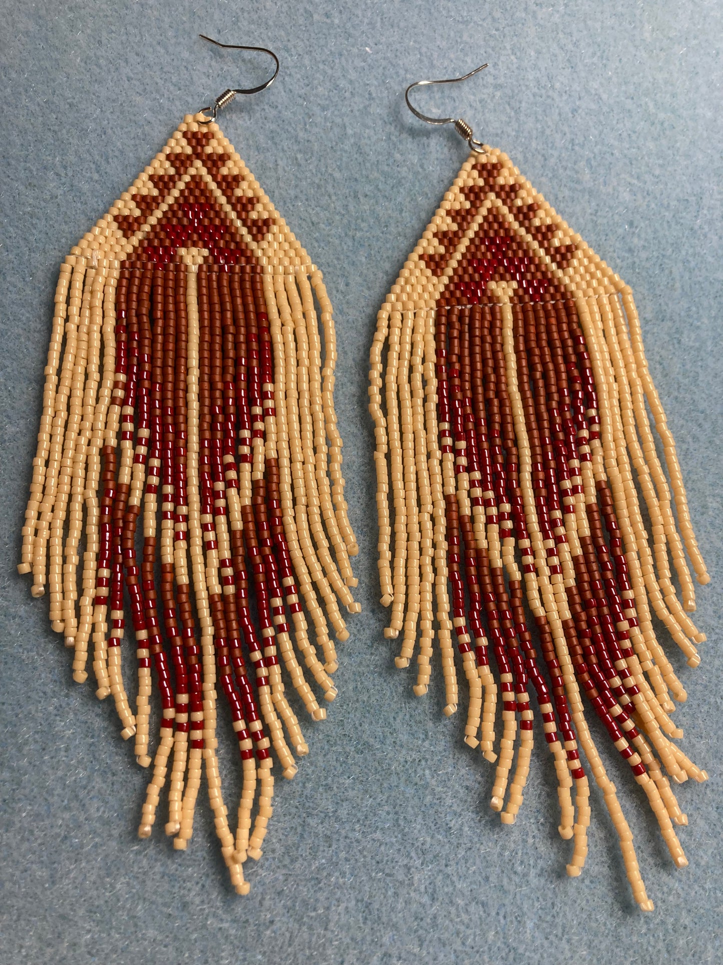 Beaded earrings with fringe