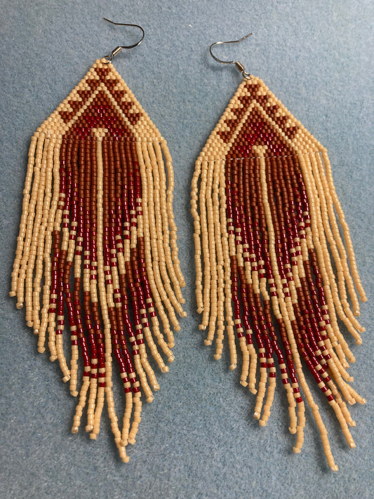 Beaded earrings with fringe