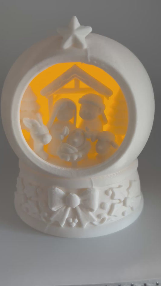 Lighted 3D Printed Nativity Globe