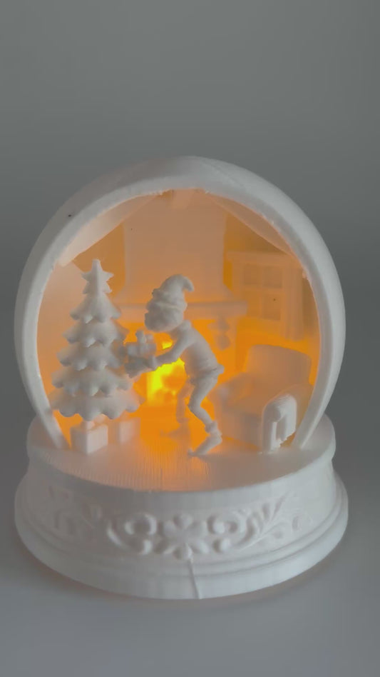 Lighted 3D Printed Christmas Scene Globe
